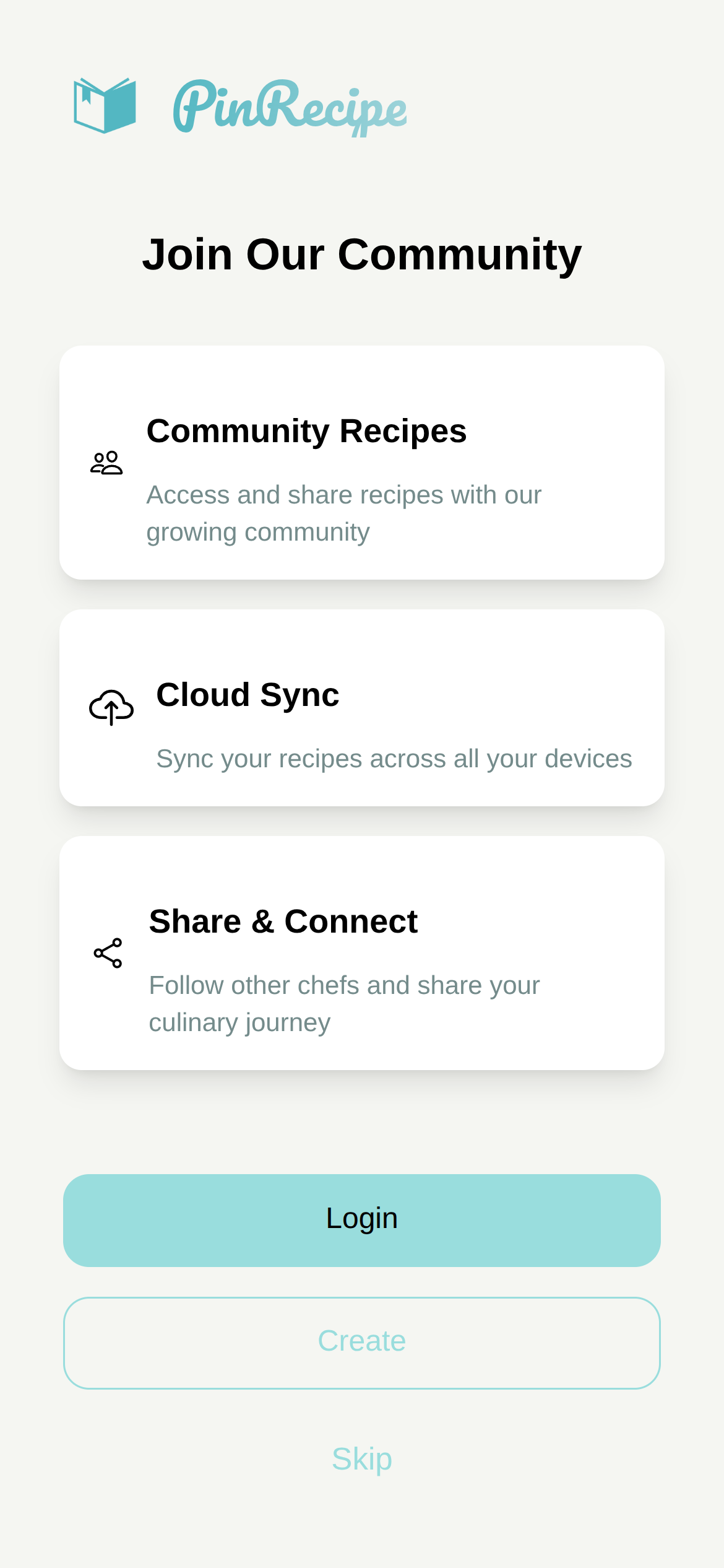 PinRecipe App
