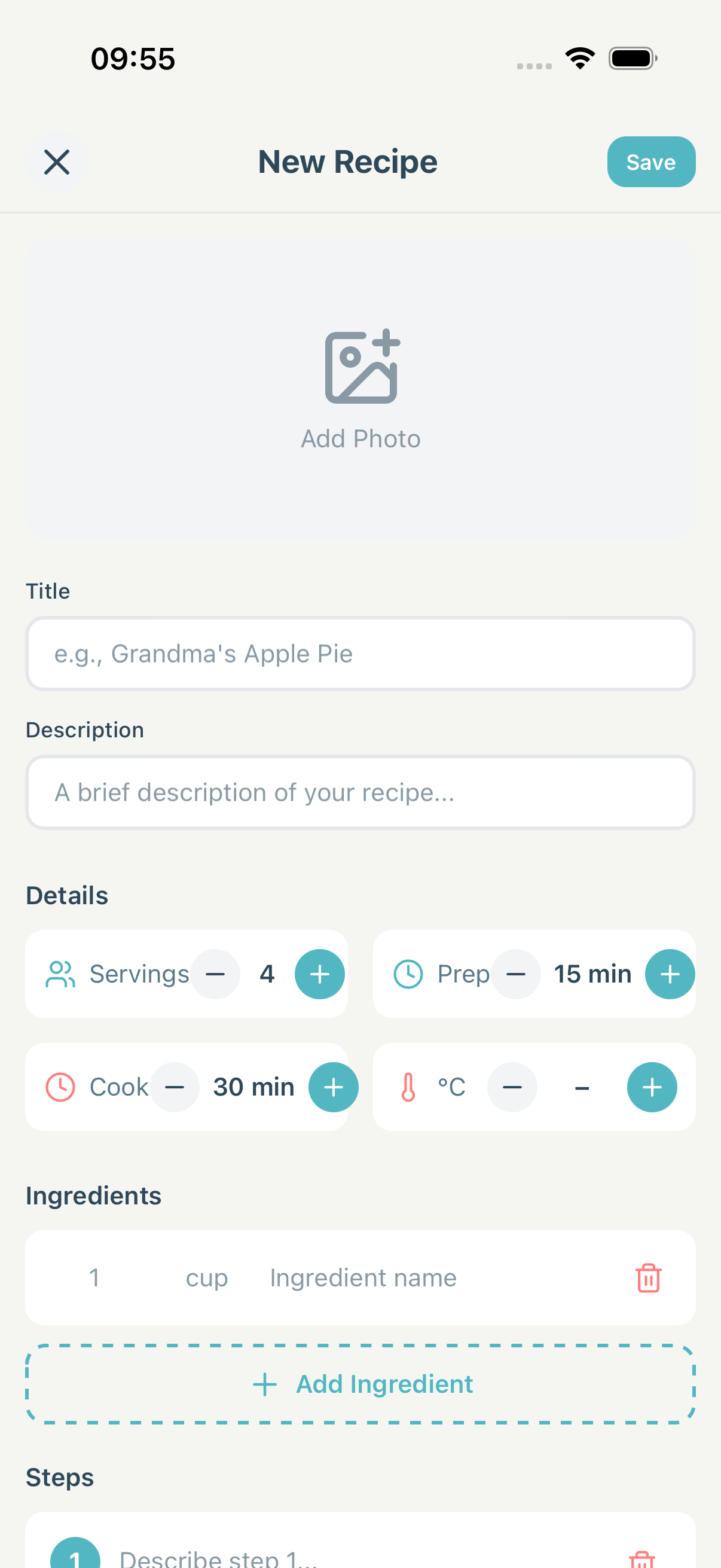 Create Recipe